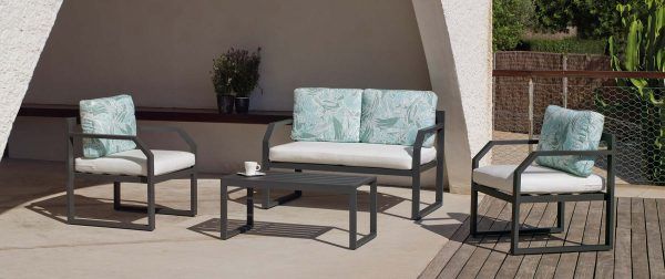 Conjunto de muebles para patio en gris antracita Emma