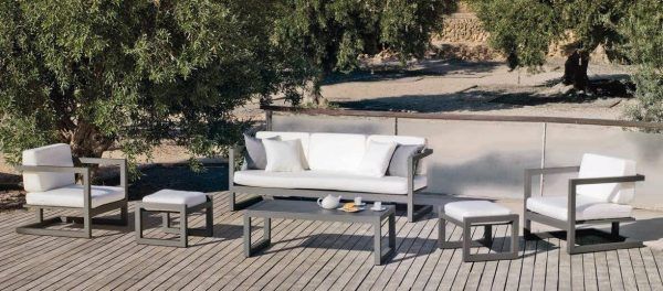 Muebles de terraza de diseño contemporáneo gris antracita Bela