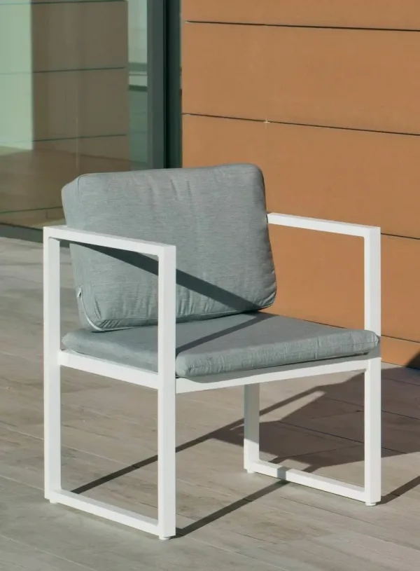 Sillón jardín aluminio blanco Layla