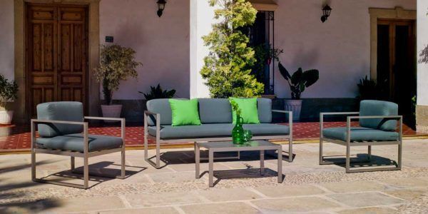 Conjunto de muebles de aluminio para terraza Martina