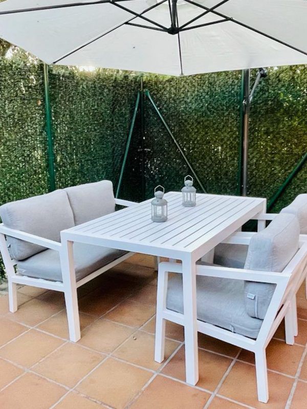 Conjunto de mesa y sillones para jardín en aluminio Córdoba / Acapulco