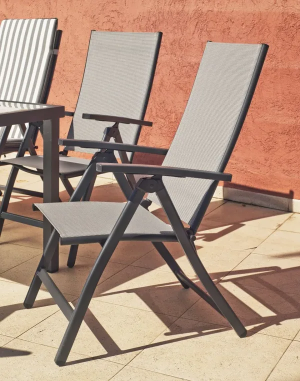 Tumbona plegable antracita Horizon