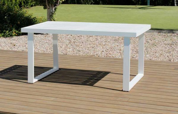 Mesa rectangular de comedor para jardín de aluminio Bolonia