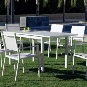 Mesa de comedor extensible para jardín de aluminio Palma