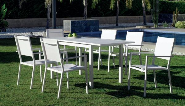 Mesa de comedor extensible para jardín de aluminio Palma