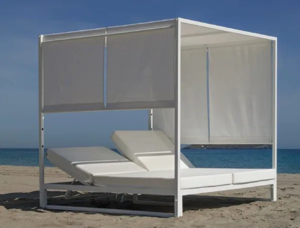 Cama Balinesa aluminio blanco Creta