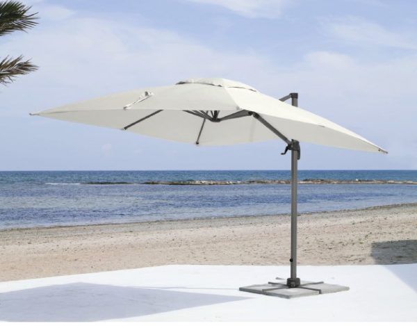 parasol lateral de aluminio en color antracita y plata modelo Gabana