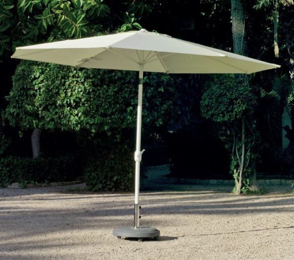 parasol blanco con manivela modelo Marlou