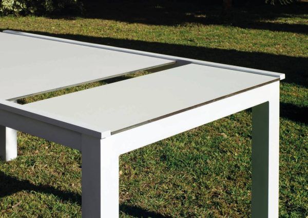 Detalle Mesa extensible lateral tapa HPL Shiva 160