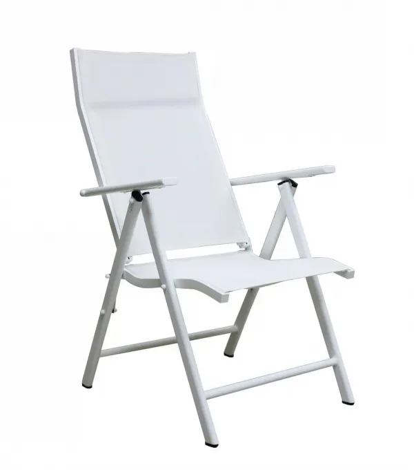 Silla blanca reclinable jardín Saporo