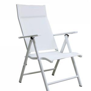 Silla de aluminio blanco reclinable Casablanca