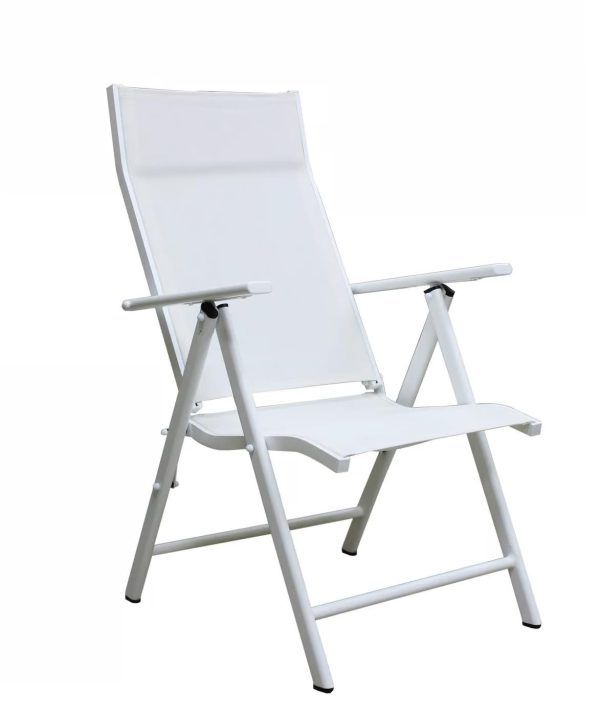 Silla de aluminio blanco reclinable Casablanca