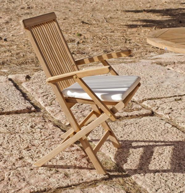 Silla de jardín reclinable en madera de teka Seroni