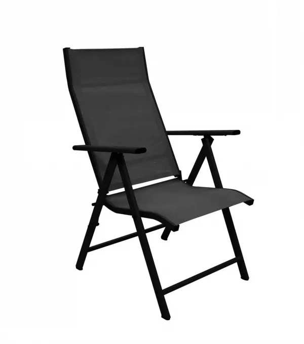 Silla gris antracita reclinable jardín Saporo