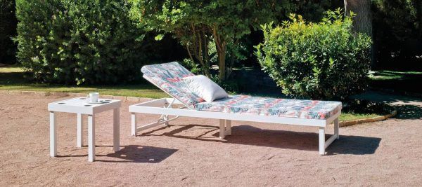 Tumbona de jardín de aluminio con ruedas Nilo