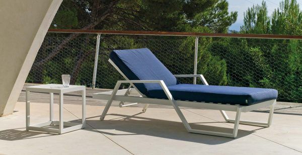 Tumbona jardín apilable aluminio con ruedas Portofino