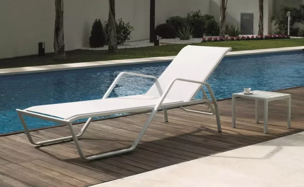 cama jardin apilable aluminio blanco Imperial