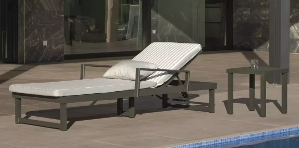 cama jardin con brazos antracita Alba