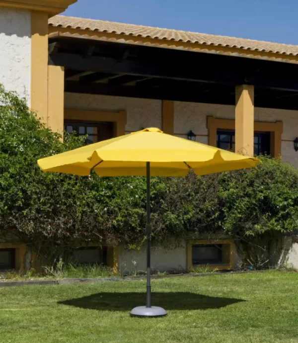 parasol jardin aluminio lona amarilla caracas