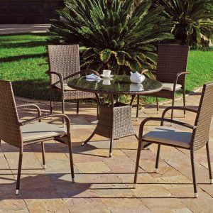 Conjunto de jardín mesa y 4 sillones Bergamo