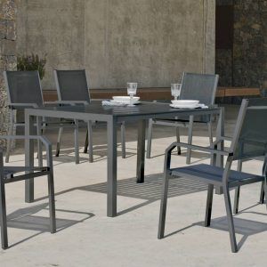 Conjunto de comedor de jardín de aluminio Palma Gema