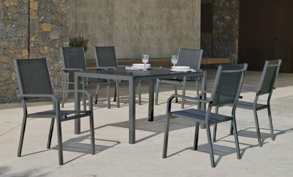 Conjunto de comedor de jardín de aluminio Palma Gema