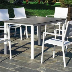 Conjunto de comedor para jardín con mesa rectangular y 6 sillas Palma