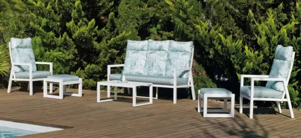 Conjunto de exterior reclinable blanco Voriam 10