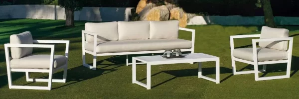 Conjunto de jardín de gran confort fabricado en aluminio Montana 8