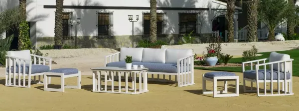 Conjunto de jardín gran confort en aluminio Birmania 10