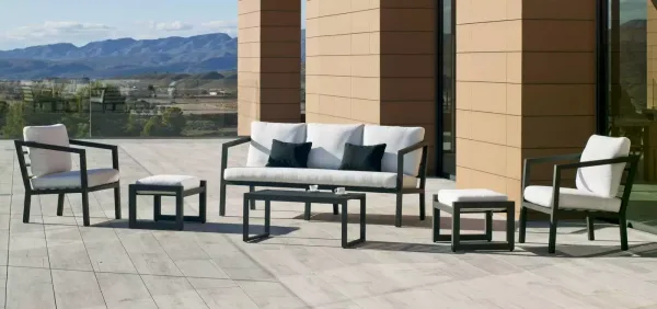 Conjunto para jardín en aluminio antracita Acapulco 10