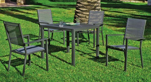 Set mesa y sillas de jardin aluminio Palma