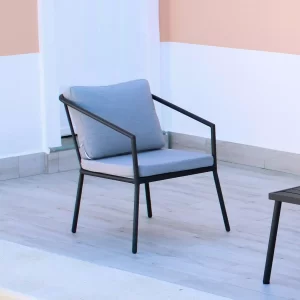 Sillón de exterior apilable en aluminio Bermudas