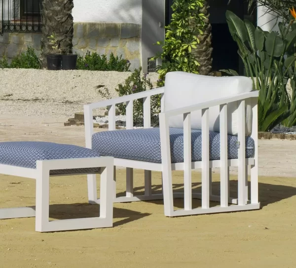 Sillón de jardín gran confort en aluminio Birmania 10