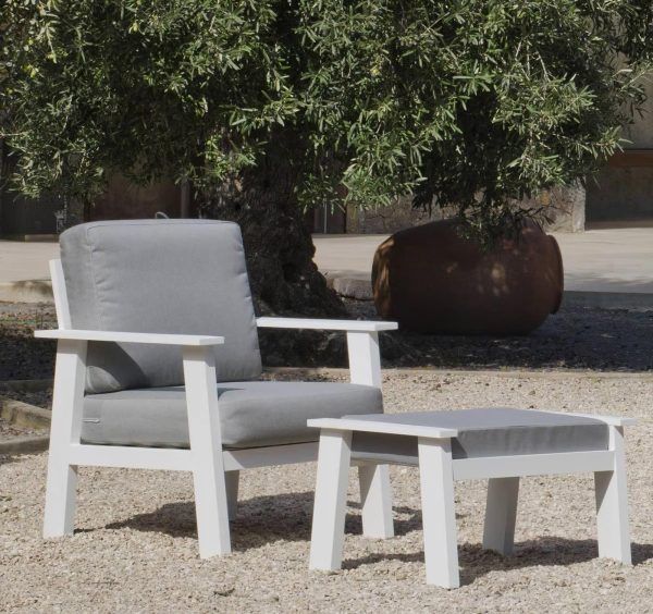 Sillón gran confort para exterior blanco Eliat