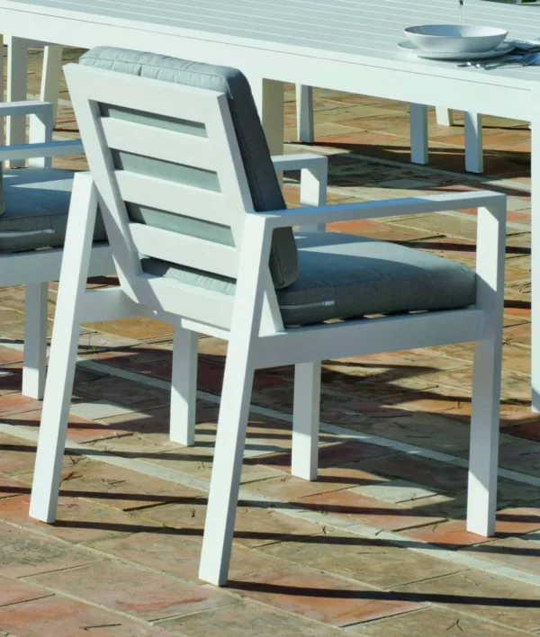 Sillón moderno de exterior de aluminio blanco Camelia 35 | estructuras de aluminio