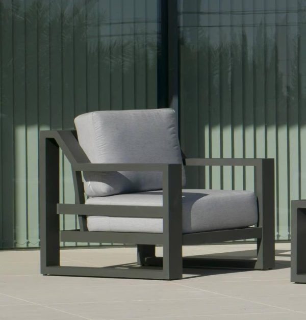 Sillón para exterior antracita gran confort Rosenborg 8