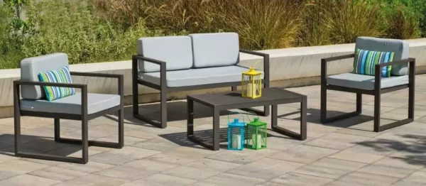 Conjunto de muebles para jardin en aluminio antracita Munich