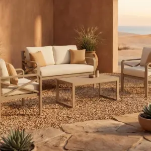 Conjunto de sofá de 2 plazas para jardín Lausana