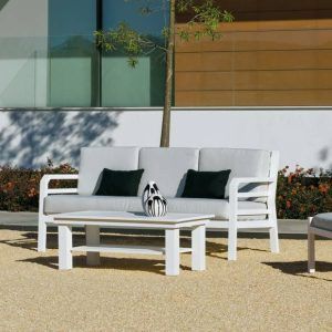 Conjunto de sofás 3 plazas blanco para exterior gran confort Camelia 10