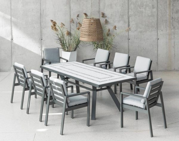 Mesa salón mosaico rectangular Harnau