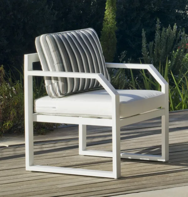 Sillón aluminio blanco Génova
