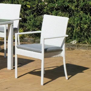 Silla de ratán sintético blanco Emir