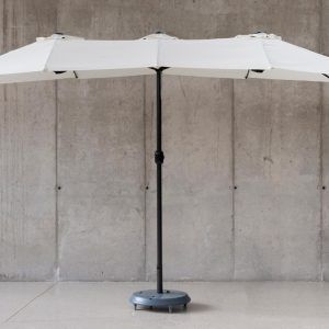 Parasol de aluminio con manivela Trébol