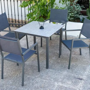 Conjunto de terraza con mesa y 4 sillas Margot