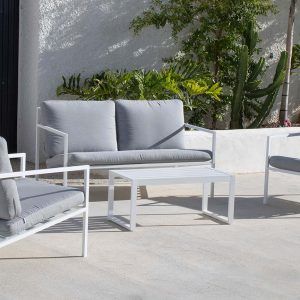 Conjunto de jardín de aluminio blanco: modelo Toscana 7