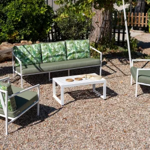 Conjunto de jardín en aluminio blanco modelo Toscana 8