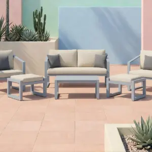 Conjunto sofá 2 plazas jardín diseño minimalista Sadem
