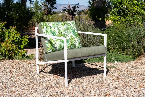 Sillón de jardín en aluminio blanco Toscana