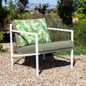 Sillón de jardín en aluminio blanco Toscana